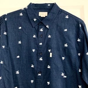 Walker Refinery Moose Print Button Up Shirt Size M